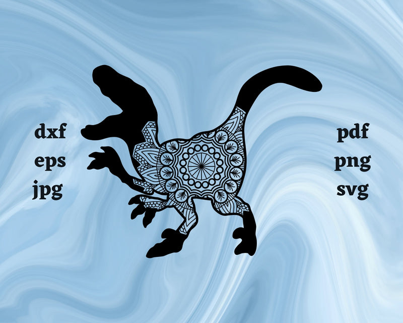 Floral Velociraptor SVG Cut File SVG Northern Light SVG 