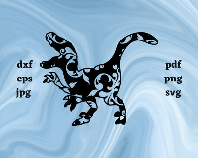 Floral Velociraptor SVG Cut File SVG Northern Light SVG 