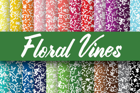 Floral Vines Digital Paper Sublimation Old Market 