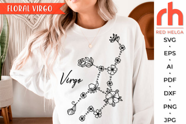 Floral Virgo SVG - Flower Zodiac Cut File SVG RedHelgaArt 