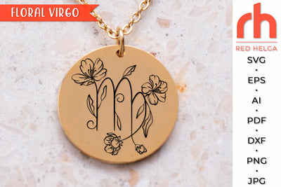 Floral Virgo SVG - Flower Zodiac Cut File SVG RedHelgaArt 