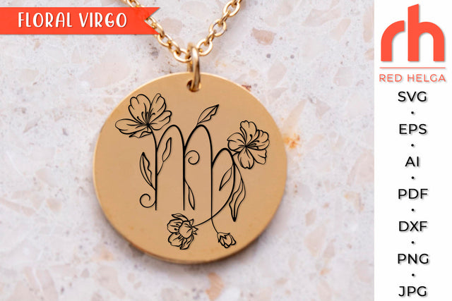 Floral Virgo SVG - Flower Zodiac Cut File SVG RedHelgaArt 