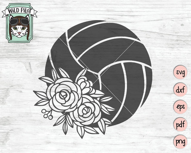 Floral Volleyball SVG Cut File SVG Wild Pilot 