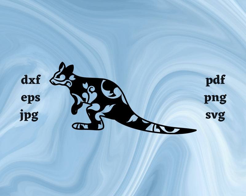 Floral Wallaby SVG Cut File SVG Northern Light SVG 