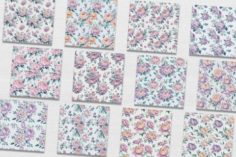 Floral Watercolor Digital Paper Seamless Pattern Digital Pattern artnoy 