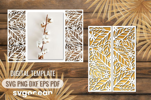 Floral Wedding Invitation Laser Cutting Template SVG SvgOcean 