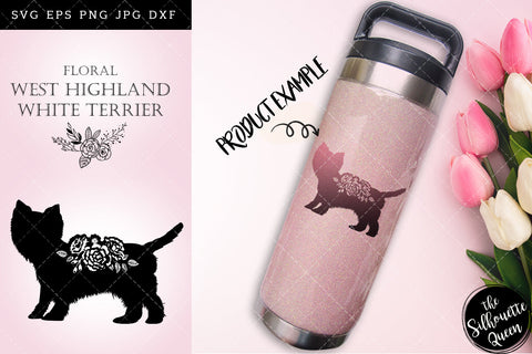 Floral West Highland White Terrier Dog svg file for cricut, for silhouette, cut eps, cutting png, cuttable dxf, Instant Download design SVG Loveleen Kaur 