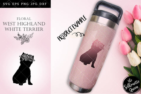 Floral West Highland White Terrier Dog svg file for cricut, for silhouette, cut eps, cutting png, cuttable dxf, Instant Download design SVG Loveleen Kaur 
