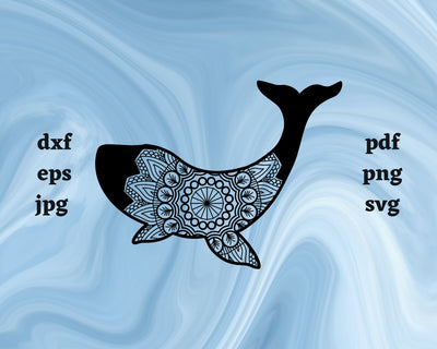 Floral Whale SVG Cut File SVG Northern Light SVG 