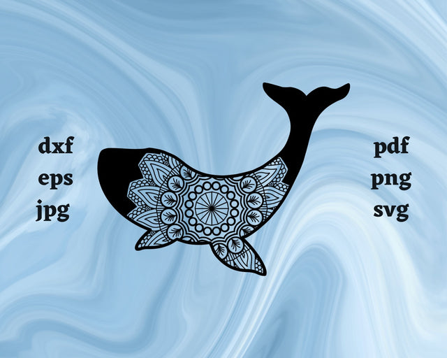 Floral Whale SVG Cut File SVG Northern Light SVG 