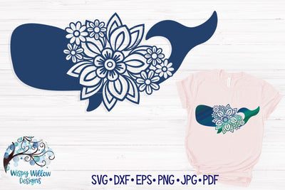 Floral Whale SVG SVG Wispy Willow Designs 