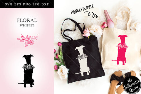 Floral Whippet Dog svg file for cricut, for silhouette, cut eps, cutting png, cuttable dxf, Instant Download design SVG Loveleen Kaur 