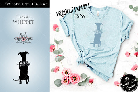 Floral Whippet Dog svg file for cricut, for silhouette, cut eps, cutting png, cuttable dxf, Instant Download design SVG Loveleen Kaur 