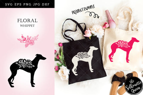 Floral Whippet Dog svg file for cricut, for silhouette, cut eps, cutting png, cuttable dxf, Instant Download design SVG Loveleen Kaur 