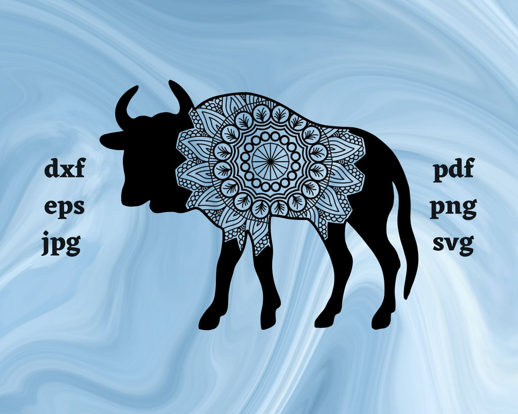 Floral Wildebeest SVG Cut File - So Fontsy