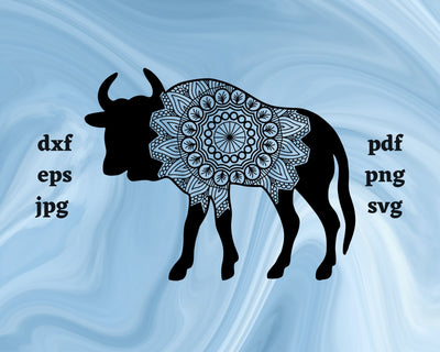 Floral Wildebeest SVG Cut File SVG Northern Light SVG 