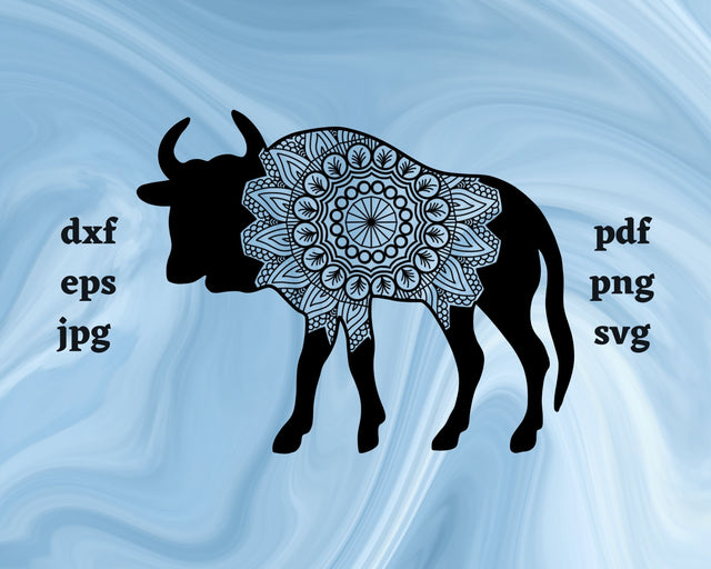 Floral Wildebeest SVG Cut File SVG Northern Light SVG 