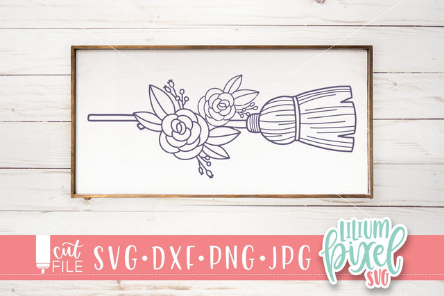 Floral Witch Broom SVG Lilium Pixel SVG 