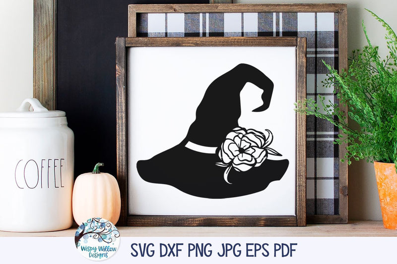 Floral Witch Hat SVG SVG Wispy Willow Designs 