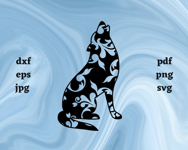 Floral Wolf SVG Cut File SVG Northern Light SVG 