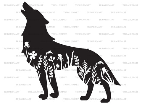 Floral wolf SVG TribaliumArtSF 