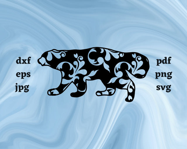 Floral Wolverine SVG Cut File SVG Northern Light SVG 