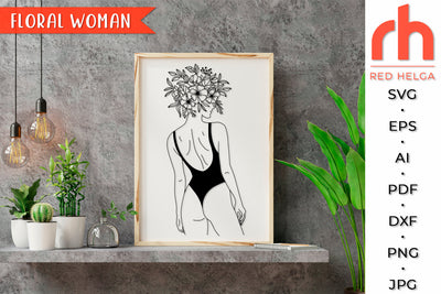 Floral Woman SVG - Flower Girl Cut File SVG RedHelgaArt 