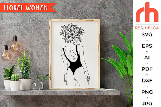 Floral Woman SVG - Flower Girl Cut File SVG RedHelgaArt 