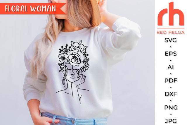 Floral Woman SVG - Flower Head Cut File SVG RedHelgaArt 