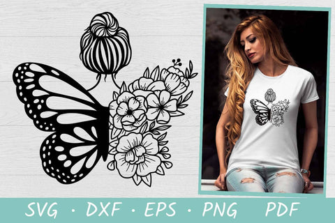 Floral Woman SVG| Mothers Day SVG | Floral Butterfly SVG SVG Irina Ostapenko 