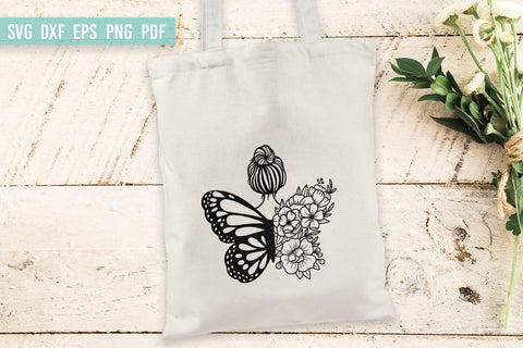 Floral Woman SVG| Mothers Day SVG | Floral Butterfly SVG SVG Irina Ostapenko 