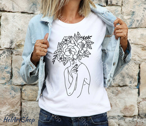 Floral Woman SVG SVG _HelArtShop_ 