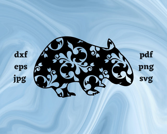 Floral Wombat SVG Cut File SVG Northern Light SVG 