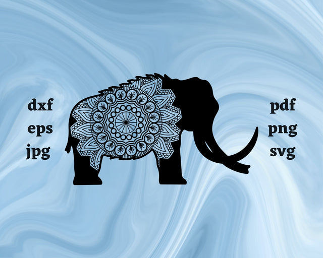 Floral Wooly Mammoth SVG Cut File SVG Northern Light SVG 