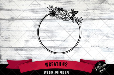 Floral Wreath 2 Vector Silhouette File SVG Loveleen Kaur 