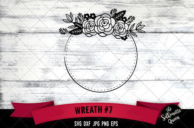 Floral Wreath 7 Vector Silhouette File SVG Loveleen Kaur 