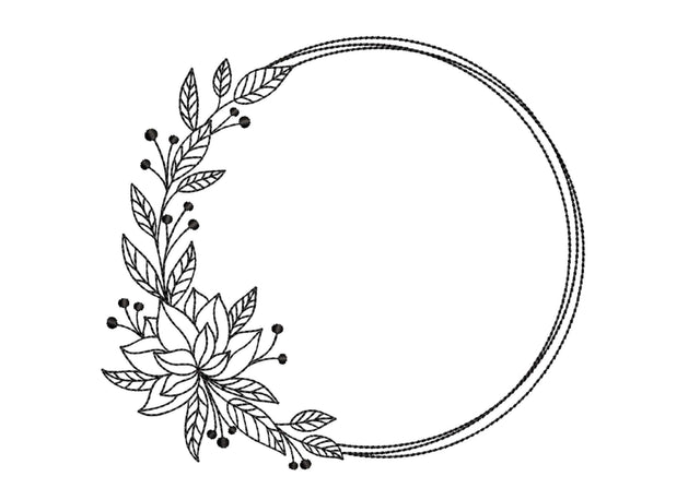 Floral Wreath Embroidery Design, 5 sizes Embroidery/Applique DESIGNS Nino Nadaraia 