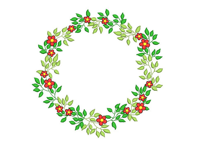 Floral Wreath Embroidery Design, 5 sizes, Instant Download Embroidery/Applique DESIGNS Nino Nadaraia 
