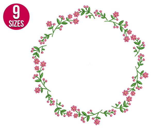 Floral Wreath Embroidery/Applique DESIGNS Nations Embroidery 