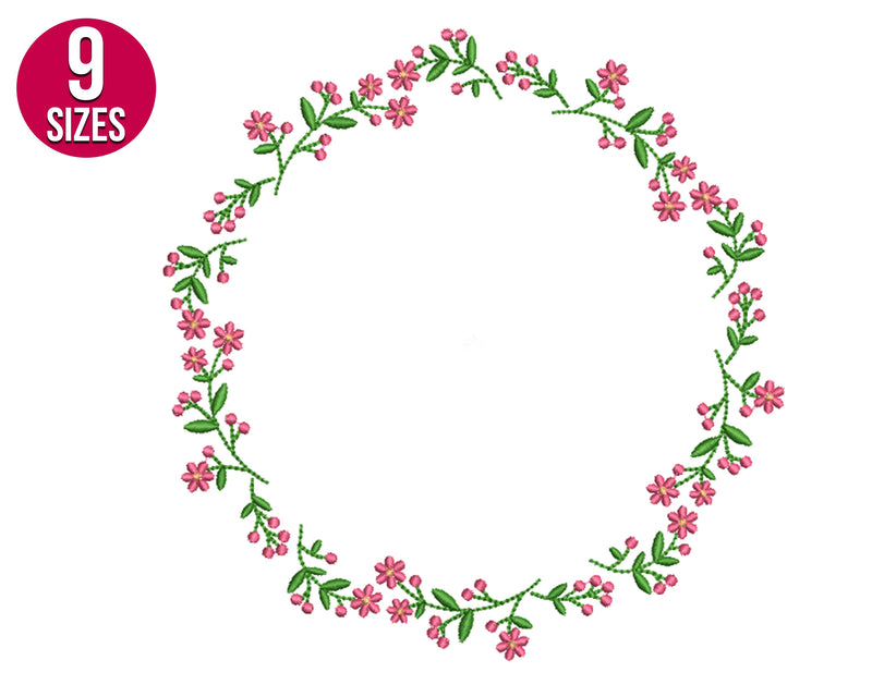 Floral Wreath Embroidery/Applique DESIGNS Nations Embroidery 