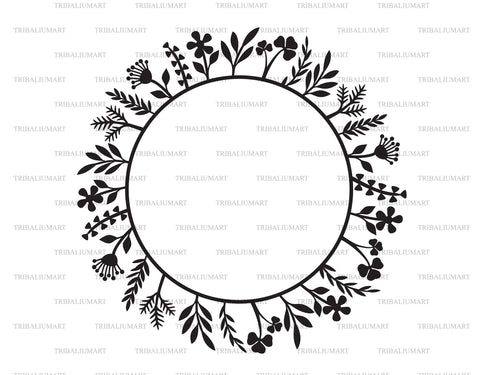 Floral wreath (flower circle) SVG TribaliumArtSF 