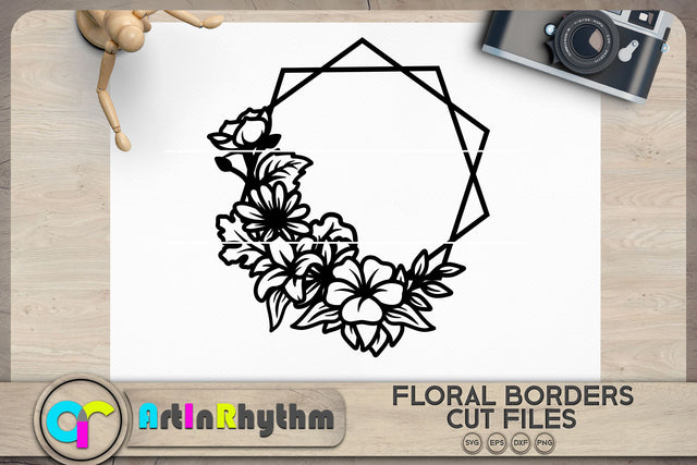 Floral wreath frame SVG SVG Artinrhythm shop 