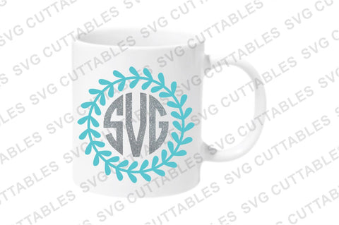Floral Wreath Monogram Frames SVG Svg Cuttables 