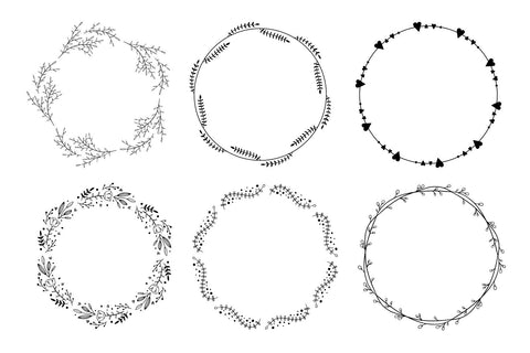 Floral Wreath SVG Bundle | 26 Hand-drawn Wreath SVG SVG Hippo Creations 