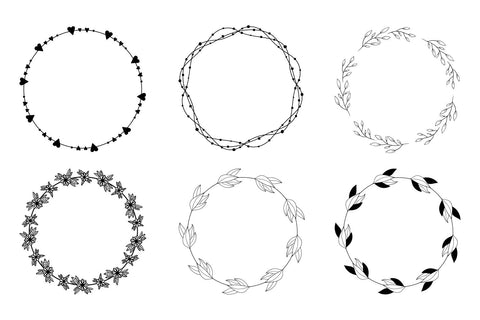 Floral Wreath SVG Bundle | 26 Hand-drawn Wreath SVG SVG Hippo Creations 
