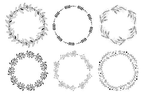 Floral Wreath SVG Bundle | 26 Hand-drawn Wreath SVG SVG Hippo Creations 