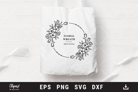 Floral Wreath Svg Bundle, Laurel wreath Svg, Dxf, Wedding wreath Cut File SVG ClipartMuchLove 