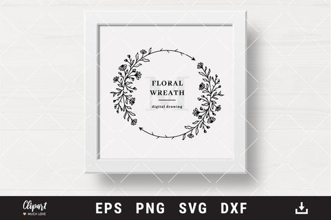 Floral Wreath Svg Bundle, Laurel wreath Svg, Dxf, Wedding wreath Cut File SVG ClipartMuchLove 