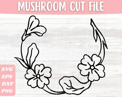 Floral Wreath SVG Cut File, Round Floral Frame Vector SVG Apple Grove Designs 