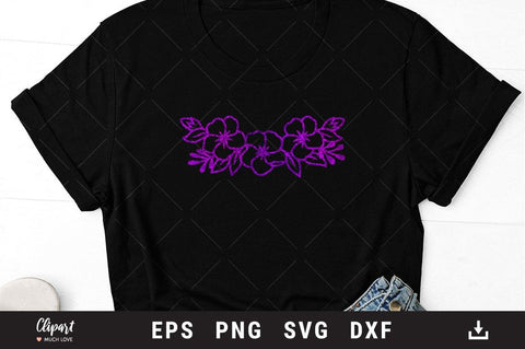 Floral wreath SVG, Flower border SVG, Flower Corner SVG, DXF, PNG SVG ClipartMuchLove 